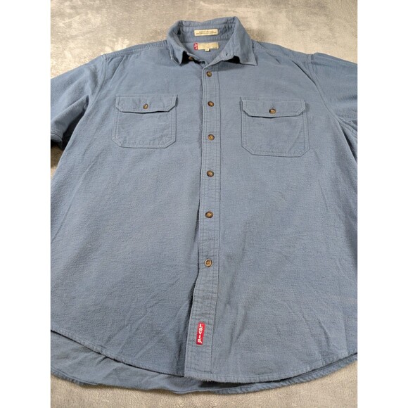 Levi’s Chamois Flannel Shacket Men’s XL Blue Button Up Jacket - Picture 5 of 8